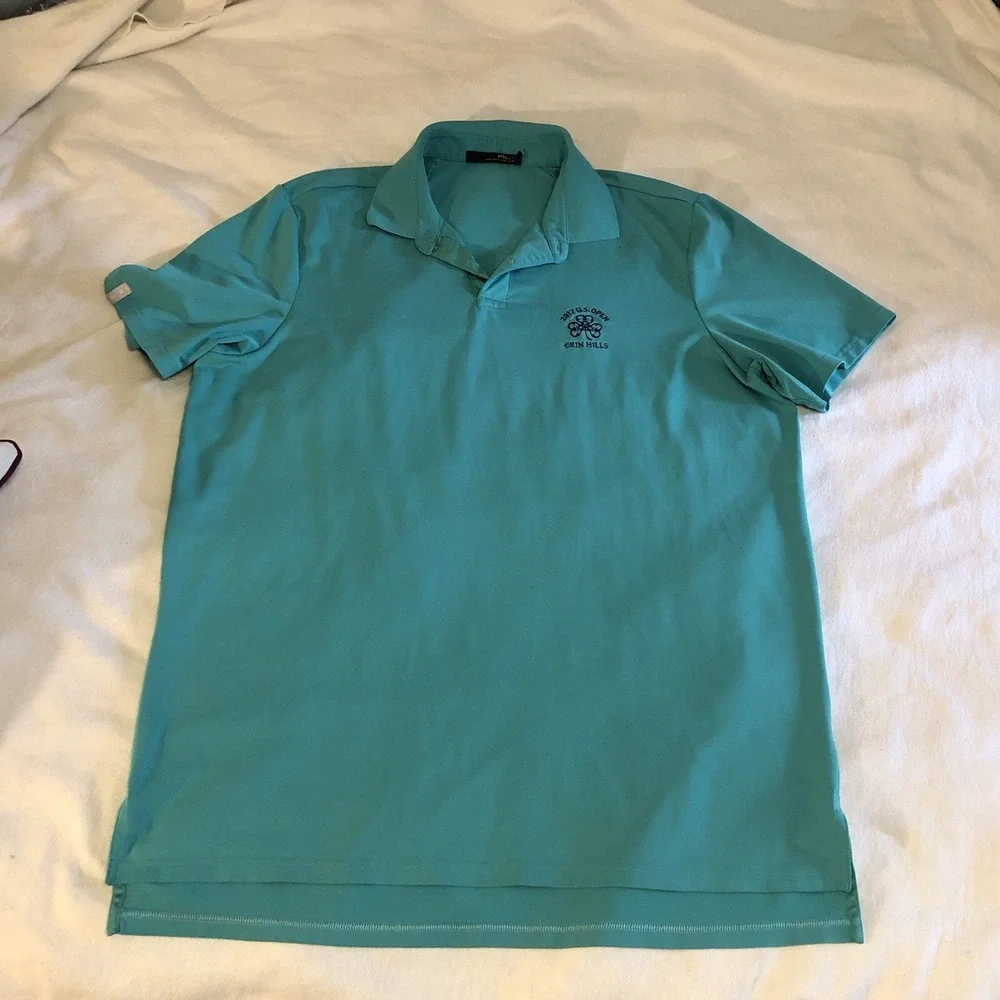 Polo RLX Ralph Lauren Polo 2017US Open Erin Hills Sz L Short Sleeve Green Golf